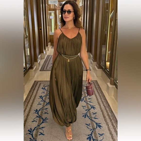 Zara COLLECTION LONG PLEATED JUMPSUIT | M NWT - Picture 14 of 16